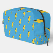 Gele Bliksemblauwe Achtergrond Y2K Patroon Toilettasje (Rechterhoek)