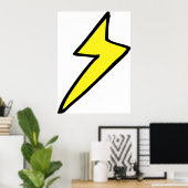 Gele bliksembolt poster (Thuiskantoor)