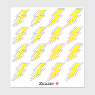 Gele bliksemflitsstickers voor school sticker