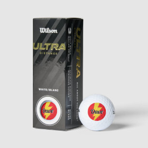 Gele bliksemschicht inslag flits logo aangepaste n golfballen