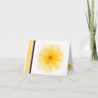 Gele bloem blanco notitiekaart