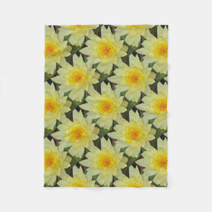 Gele bloem fleece deken