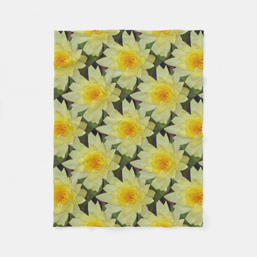 Gele bloem fleece deken (Voorkant)