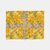 Gele bloem fleece deken (Voorkant (Horizontaal))