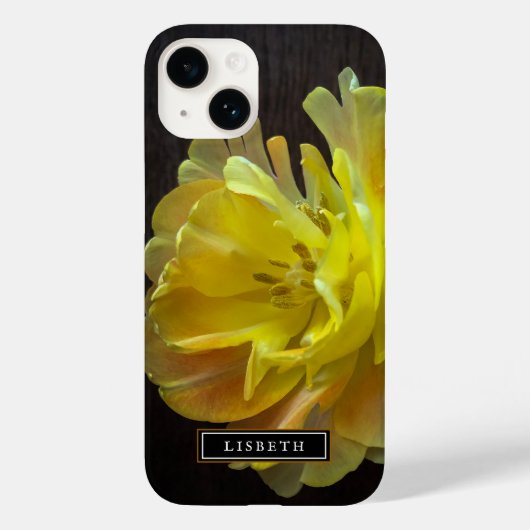 Gele bloem Floral iPhone Case (Achterkant)