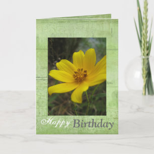 Gele bloem Happy Birthday kaart