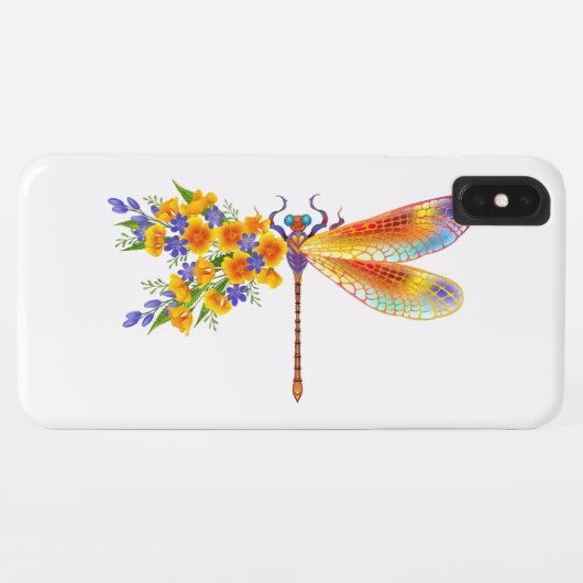 Gele Bloem Libel Case-Mate iPhone Case (Achterkant (horizontaal))