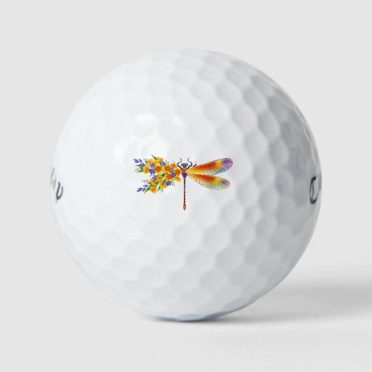 Gele Bloem Libel Golfballen (Voorkant)