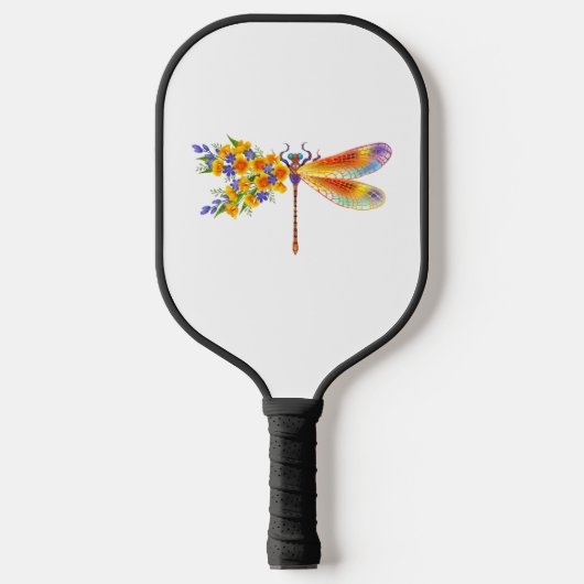 Gele Bloem Libel Pickleball Paddle (Voorkant)