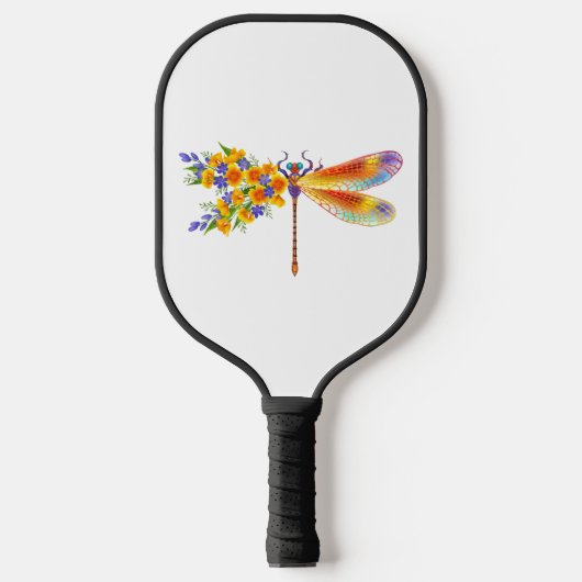 Gele Bloem Libel Pickleball Paddle (Voorkant)