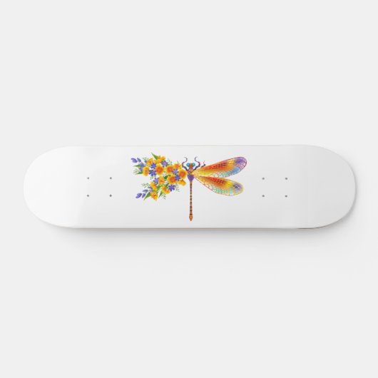 Gele Bloem Libel Skateboard (Horizontaal)