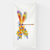 Gele Bloem Libel Spandoek (Verticaal)