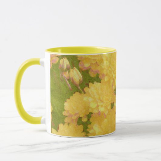 Gele Bloem Mum Art Tuin Mok Cup (Links)