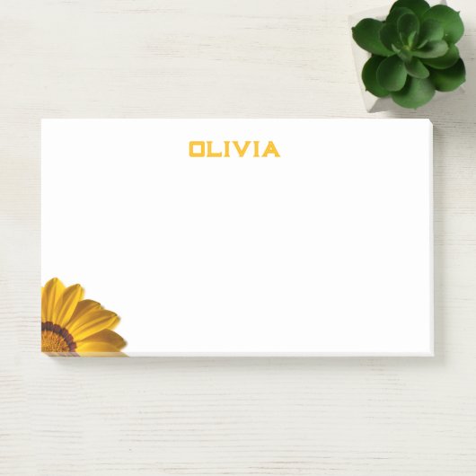 Gele bloem op zwarte achtergrond post-it® notes (Kantoor)