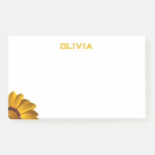 Gele bloem op zwarte achtergrond post-it® notes (Voorkant)