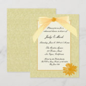 Gele Bloem repetitie diner uitnodiging (Voorkant / Achterkant)