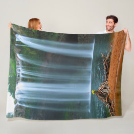 GELE BLOEM WATERVAL FLEECE DEKEN