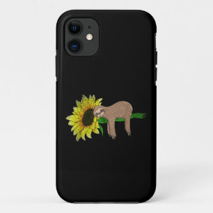 Gele Bloem Zonnebloem Slaperige Dierenliefhebber W iPhone 11 Hoesje
