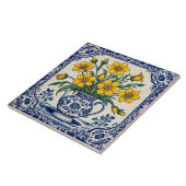Gele bloemen 4 tegeltje (Zijkant)