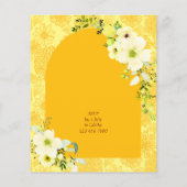 Gele bloemen, begroting Haldi Uitnodiging (Achterkant)