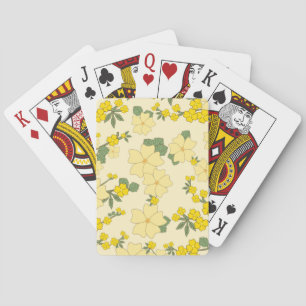 Gele Bloemen, Bloemmotief, Bloemenpatroon Pokerkaarten