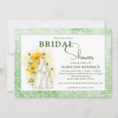 Gele Bloemen Bruids Douche Uitnodiging (Voorkant)