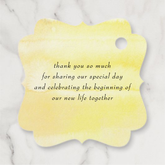 Gele Bloemen Bruiloft Dank u Bedankjes Labels (Achterkant)