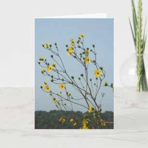 Gele bloemen denken aan je vriendschap kaart
