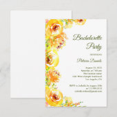 Gele bloemen. Elegant bloemenvrijgezellenfeest Kaart (Voorkant / Achterkant)