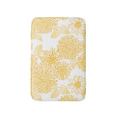 Gele bloemen en bladeren badmat (Voorkant Verticaal)