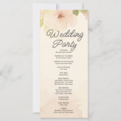 Gele bloemen en groen geel bruiloft programma (Achterkant)