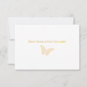 Gele bloemen en vlinders bruiloft save the date (Achterkant)