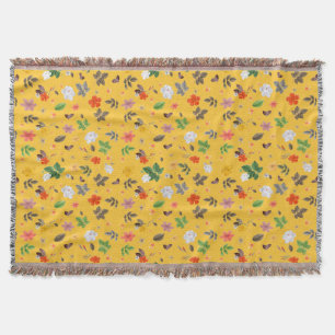 Gele bloemen en witte rozen 10 deken