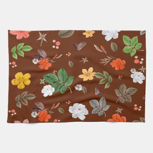 Gele Bloemen en Witte Rozen 12 Theedoek (Horizontaal)