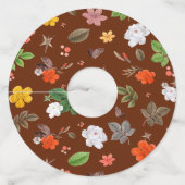 Gele bloemen en witte rozen 12 wijnglaslabel (Achterkant)