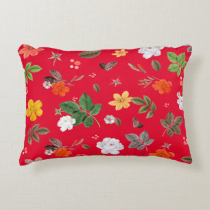 Gele bloemen en witte rozen 13 accent kussen