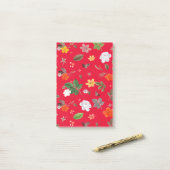 Gele bloemen en witte rozen 13 post-it® notes (Op bureau)