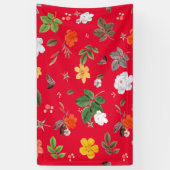 Gele bloemen en witte rozen 13 spandoek (Verticaal)