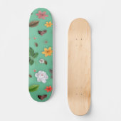 Gele bloemen en witte rozen 14 skateboard (Voorkant)