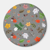 Gele bloemen en witte rozen 16 magneet (Voorkant)