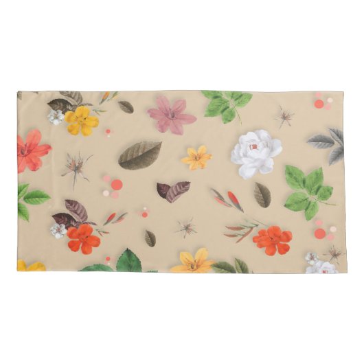 Gele bloemen en witte rozen 17 kussensloop (Achterkant)