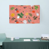 Gele bloemen en witte rozen 19 spandoek (Beurs)