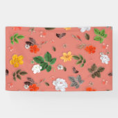 Gele bloemen en witte rozen 19 spandoek (Horizontaal)