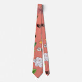 Gele Bloemen en Witte Rozen 19 Stropdas (Voorkant)