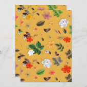 Gele bloemen en witte rozen 20 bedankkaart (Voorkant / Achterkant)