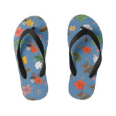 Gele bloemen en witte rozen 23 kinder teenslippers (Voetbed)