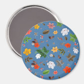 Gele bloemen en witte rozen 23 magneet (Voorkant / Achterkant)