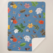 Gele bloemen en witte rozen 23 sherpa deken (Voorkant)