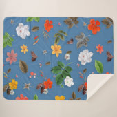 Gele bloemen en witte rozen 23 sherpa deken (Voorkant (horizontaal))