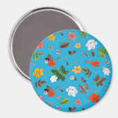 Gele bloemen en witte rozen 24 magneet (Voorkant / Achterkant)